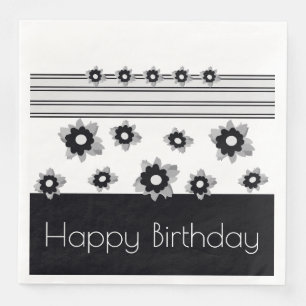 Serviette En Papier Blanc Noir Et Gris