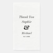 Serviette En Papier Blanc noir mariage (Devant)