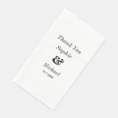 Serviette En Papier Blanc noir mariage (Coin)
