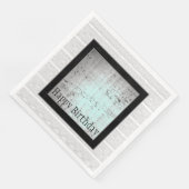 Serviette En Papier Blanc Noir Moderne Et Gris (Coin)