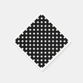 Serviette En Papier Blanc noir pois (Coin)