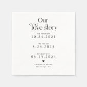 Serviette En Papier Blanc Notre histoire d'amour Mariage rétro Napkin (Devant)