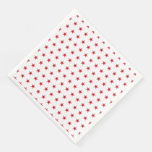 SERVIETTE EN PAPIER BLANC PATRIOTIQUE AVEC ÉTOILES ROUGES (Coin)