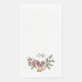 Serviette En Papier Blanc Personnalisé Monogramme Noël (Devant)