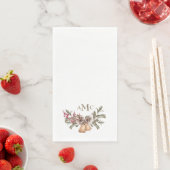 Serviette En Papier Blanc Personnalisé Monogramme Noël (En situation)