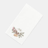 Serviette En Papier Blanc Personnalisé Monogramme Noël (Coin)