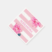 Serviette En Papier Blanc rose Fluale Chic Argent (Coin)