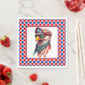 Serviette En Papier Blanc Rouge Et Bleu (En situation)