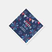 Serviette En Papier Blanc rouge et DEUX 2e anniversaire (Coin)