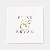 Serviette En Papier Blanc Simple moderne élégant mariage serviette (Devant)