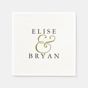 Serviette En Papier Blanc Simple moderne élégant mariage serviette