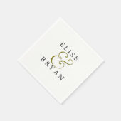 Serviette En Papier Blanc Simple moderne élégant mariage serviette (Coin)