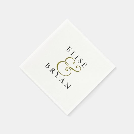 Serviette En Papier Blanc Simple moderne élégant mariage serviette (Coin)