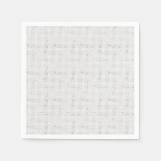 Serviette En Papier Blanc solide texturé. (Devant)