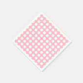 Serviette En Papier Blanc sur grand papier Pois horizontal rose (Coin)