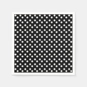 Serviette En Papier Blanc sur noir Diamant Design (Devant)
