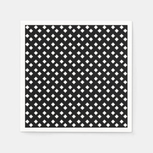 Serviette En Papier Blanc sur noir Diamant Design