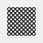 Serviette En Papier Blanc sur noir grand format papier Pois (Devant)