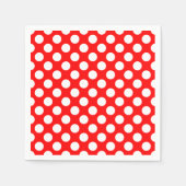 Serviette En Papier Blanc sur rouge grand format papier Pois (Devant)
