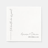 Serviette En Papier Blanc Til Mort Minimal Mariage Napkin (Devant)