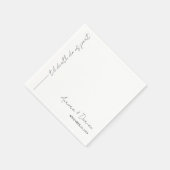 Serviette En Papier Blanc Til Mort Minimal Mariage Napkin (Coin)