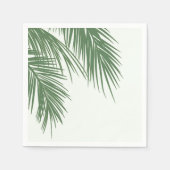 Serviette En Papier Blanc Vert Élégant Palm Tropical Feuille Mariage (Devant)
