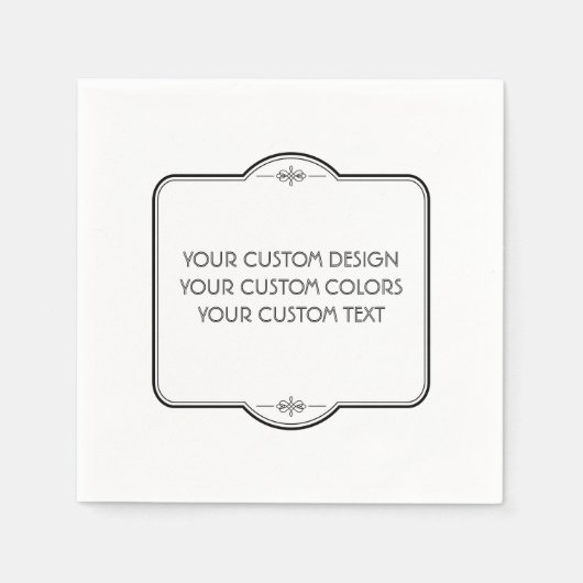 Serviette En Papier BLANC Votre Design Ici - (Devant)