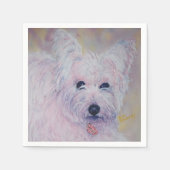 SERVIETTE EN PAPIER BLANC WESTY HIGHLAND PAPIER NAPKINS (Devant)