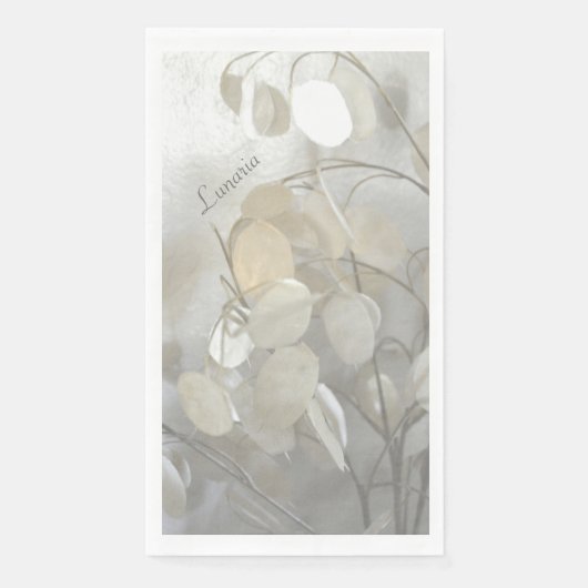 Serviette En Papier Blanche Lunaria argent Dollar élégant serviettes (Devant)