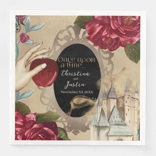 Serviette En Papier Blanche-Neige Miroir Magique Conte de Fées (Devant)