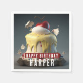Serviette En Papier Blanche Neige Thème Anniversaire Gâteau Papier per (Devant)