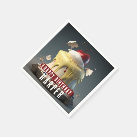 Serviette En Papier Blanche Neige Thème Anniversaire Gâteau Papier per (Coin)