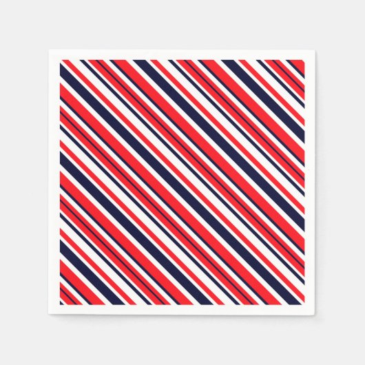 Serviette En Papier Blancs, Bleus Et Rouges (Devant)