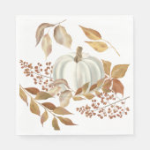 Serviette En Papier Blancs Citrouille Automne part Thanksgiving (Devant)