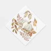Serviette En Papier Blancs Citrouille Automne part Thanksgiving (Coin)