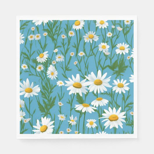 Serviette En Papier Blancs D'Été Sur Aqua (Devant)
