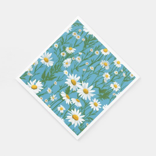 Serviette En Papier Blancs D'Été Sur Aqua (Coin)