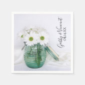 Serviette En Papier Blancs en bleu Jar Vase Mariage (Devant)
