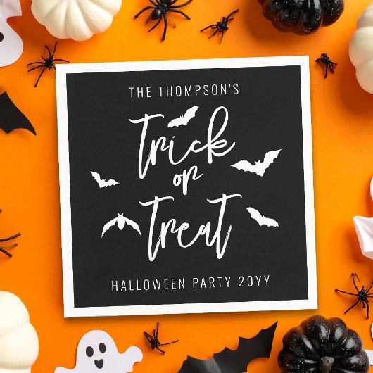 Serviette En Papier Blancs Ou Traite Script Avec Bats Halloween
