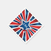 Serviette En Papier Blancs rouges et bleus USA Monogrammes (Coin)