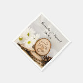 Serviette En Papier Blancs rustiques Mariage de bois (Coin)