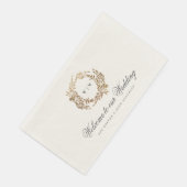 Serviette En Papier Blason Botanique Monogramme Or Classique pour Mari (Coin)