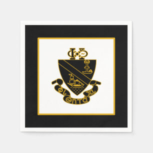 Serviette En Papier Blason de Phi Chi Theta Or et Noir