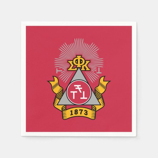 Serviette En Papier Blason Phi Sigma Kappa (Devant)