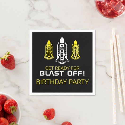 Serviette En Papier Blast Off ! Navettes spatiales, Anniversaire (En situation)