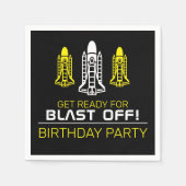 Serviette En Papier Blast Off ! Navettes spatiales, Anniversaire (Devant)