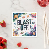 Serviette En Papier Blast Off Space Boy Astronaut fête d'anniversaire (En situation)