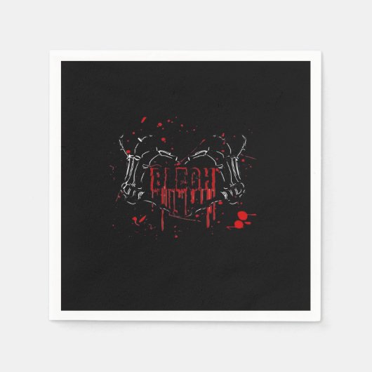 Serviette En Papier Blegh Breakdown, Skeleton Heart Hands, Emo Band, S (Devant)