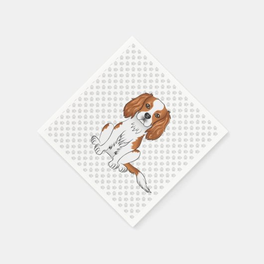 Serviette En Papier Blenheim Cavalier King Charles Spaniel Chien & Paw (Coin)