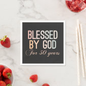 Serviette En Papier Blessed by God for 50 years, 50th birthday design (En situation)